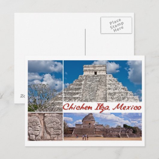 Briefkaart uit Chichen Itza, Mexico (Voorkant / Achterkant)