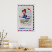 Briefkaart uit de Eerste Wereldoorlog getekend do Poster (Keuken)