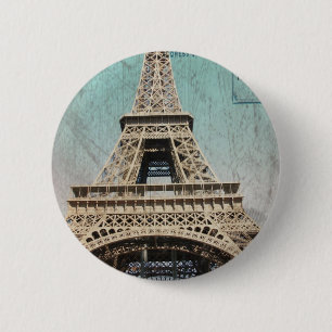 Briefkaart uit de EIffeltoren in Parijs Ronde Button 5,7 Cm
