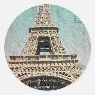 Briefkaart uit de EIffeltoren in Parijs Ronde Sticker