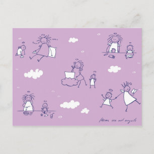 briefkaart uit de serie "Moms are not angels"