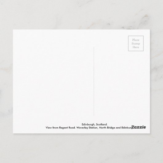 Briefkaart uit Edinburgh (Achterkant)