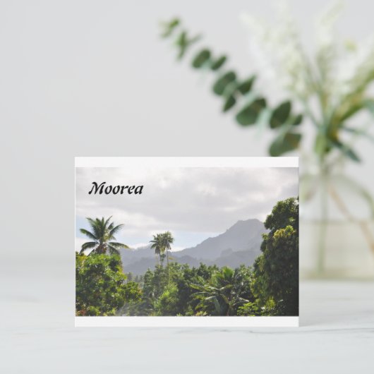 Briefkaart uit Moorea, Frans-Polynesië (Staand voorkant)