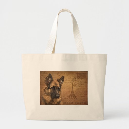 Briefkaart uit Parijs Grote Tote Bag (Voorkant)