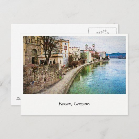 Briefkaart uit Passau, Duitsland (Voorkant / Achterkant)
