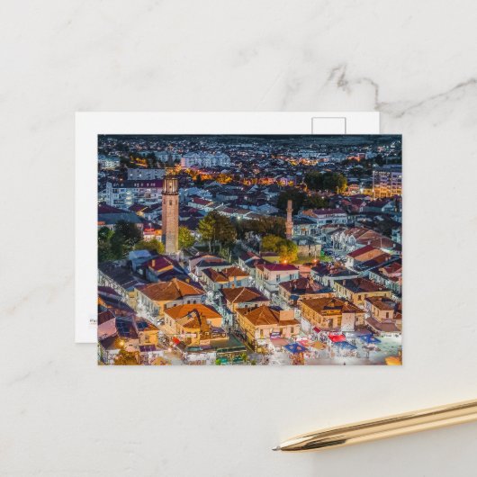 Briefkaart uit Prilep: De oude bazaar (Voorkant / Achterkant in situ)