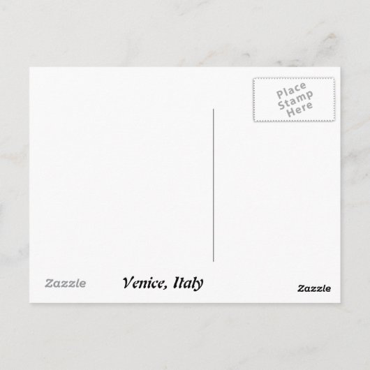 Briefkaart uit Venetië, Italië (Achterkant)