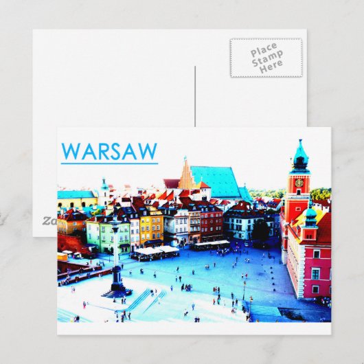 Briefkaart uit Warschau (Voorkant / Achterkant)