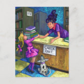 Briefkaart Uitchecken bibliotheek (Voorkant)