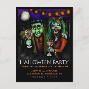 Briefkaart Uitnodiging - Frankenstein & Date