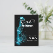 briefkaart - uitnodiging met pensioen (Staand voorkant)