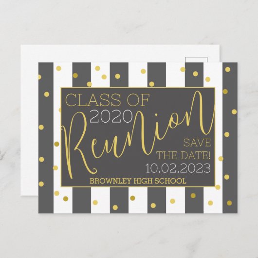 Briefkaart Uitnodiging schoolreünie (Voorkant / Achterkant)