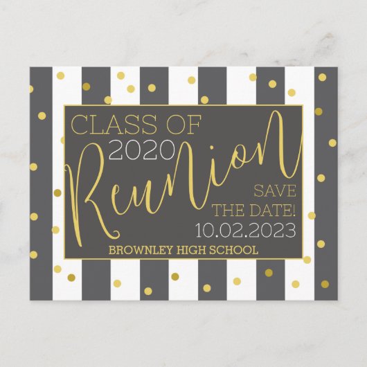 Briefkaart Uitnodiging schoolreünie (Voorkant)
