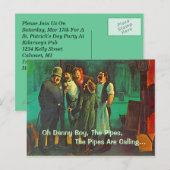 BRIEFKAART Uitnodiging St. Patrick's Day Social Pa (Voorkant / Achterkant)