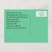 BRIEFKAART Uitnodiging St. Patrick's Day Social Pa (Achterkant)