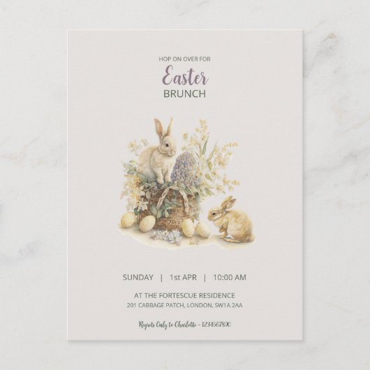 Briefkaart Uitnodiging tot Pasen (Voorkant)