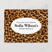 briefkaart uitnodiging voor bruine cheetah leopard (Voorkant)