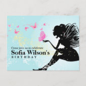 briefkaart uitnodiging voor een vlinderjarig feest (Voorkant)