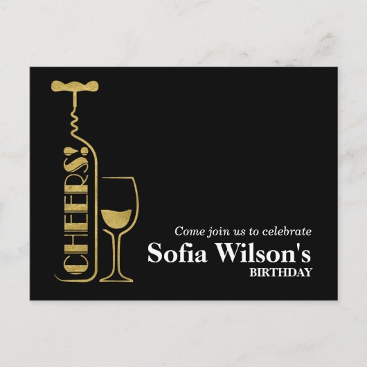 briefkaart uitnodiging voor het verjaardagscadeau  (Voorkant)