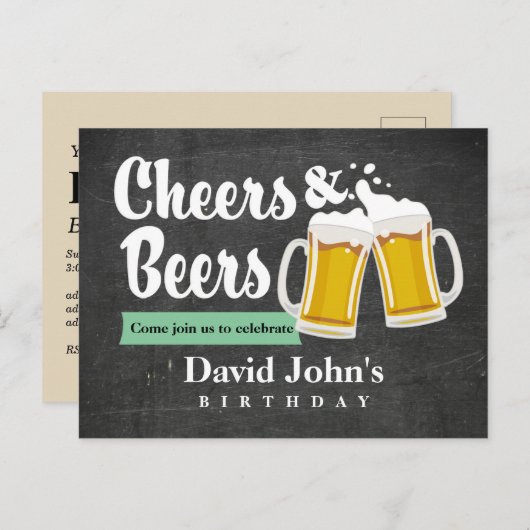 briefkaart-uitnodiging voor het verjaardagscadeau  uitnodiging briefkaart (Voorkant / Achterkant)