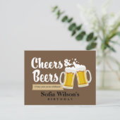 briefkaart-uitnodiging voor het verjaardagscentrum uitnodiging briefkaart (Staand voorkant)