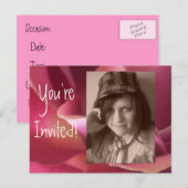 Briefkaart Uitnodigingen Voeg uw foto toe Verjaard (Voorkant / Achterkant)