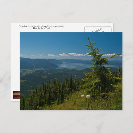 BRIEFKAART ~ Uitzicht Clark Fork van Scotchman Pea (Voorkant / Achterkant)