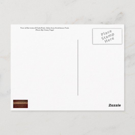 BRIEFKAART ~ Uitzicht Clark Fork van Scotchman Pea (Achterkant)