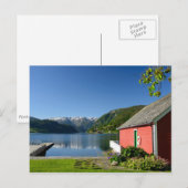 Briefkaart uitzicht Noorse fjord (Voorkant / Achterkant)