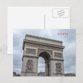 Briefkaart uitzicht Parijs Arc de Triomphe (Voorkant / Achterkant)