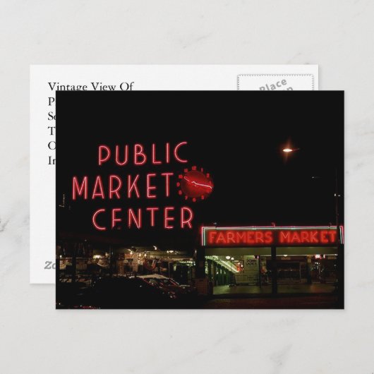 Briefkaart  Uitzicht Pike Place Market Seattle WA (Voorkant / Achterkant)