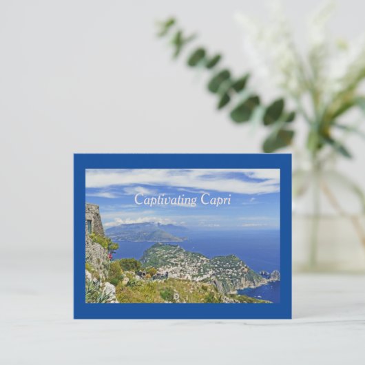 Briefkaart/Uitzicht van Capri van Atop Monte Solar Briefkaart (Staand voorkant)