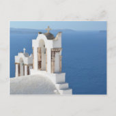 Briefkaart Uitzicht van de Santorini-kerk (Voorkant)
