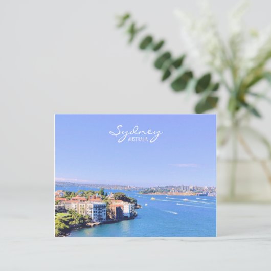 Briefkaart uitzicht van het Opera House Sydney Har (Staand voorkant)