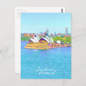 Briefkaart uitzicht van het Opera House Sydney Har (Voorkant / Achterkant)