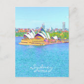 Briefkaart uitzicht van het Opera House Sydney Har (Voorkant)