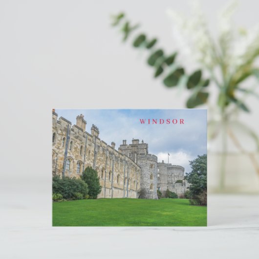 Briefkaart uitzicht Windsor Castle (Staand voorkant)
