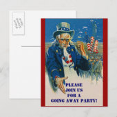 Briefkaart Uncle Sam Patriotic Invitation (Voorkant / Achterkant)