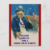 Briefkaart Uncle Sam Patriotic Invitation (Voorkant)