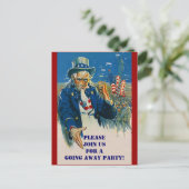 Briefkaart Uncle Sam Patriotic Invitation (Staand voorkant)