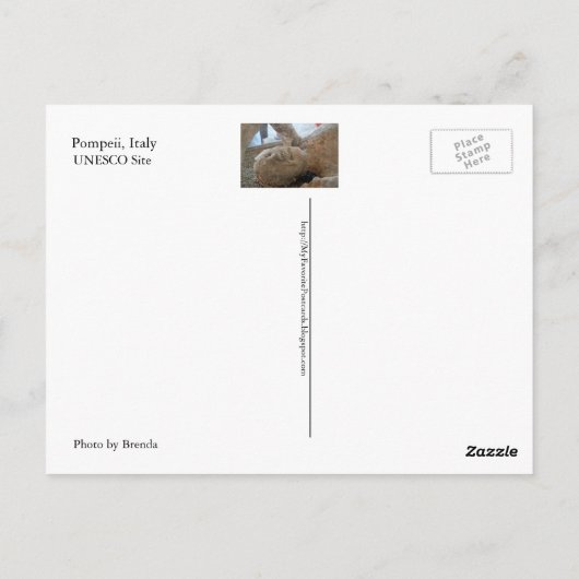 Briefkaart, UNESCO Mummy, Pompeii, Italië Teeth Briefkaart (Achterkant)