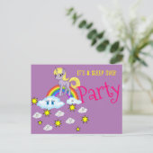 Briefkaart Unicorn Rainbow Clouds Slaapend over pa (Staand voorkant)