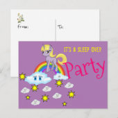 Briefkaart Unicorn Rainbow Clouds Slaapend over pa (Voorkant / Achterkant)