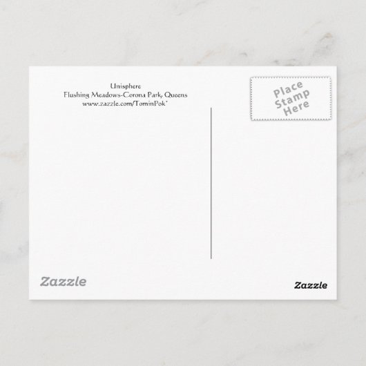 Briefkaart Unisphere (Achterkant)