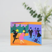 Briefkaart Urban Rooftop Party Retro (Staand voorkant)