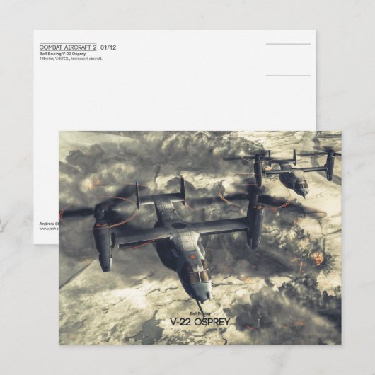 Briefkaart V-22 Osprey (Voorkant / Achterkant)