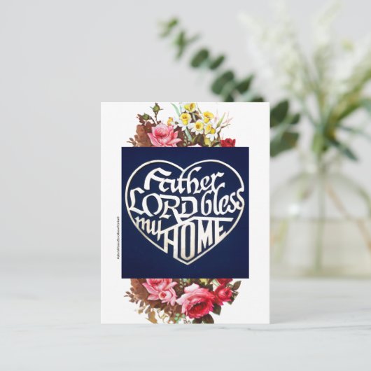 Briefkaart "Vader HEER zegene mijn HUIS" (Staand voorkant)