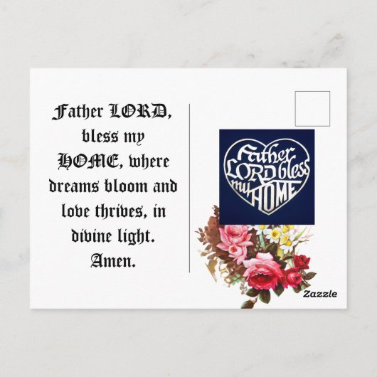 Briefkaart "Vader HEER zegene mijn HUIS" (Achterkant)