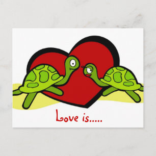 Briefkaart-Valentijn liefde schildpadden Feestdagenkaart