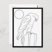Briefkaart - Valk op Post aan Kleur (Voorkant / Achterkant)